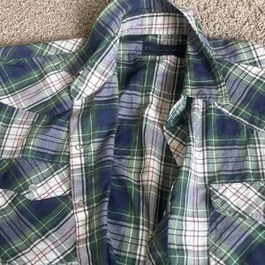 Plaid Button-Up Shirt